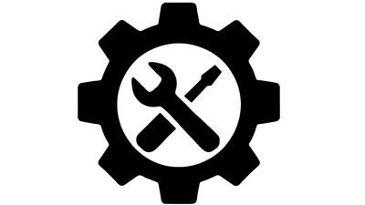 Symbol für Montagearbeiten und mechanische Bearbeitung von Gussteilen
